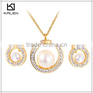 Fashionable stainless steel set crystal jewelry from china