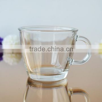 Wholesale clear glass mug milk glass cup with handle