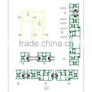 aluminum profiles for GR583 Thermal break aluminum window