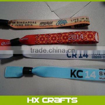 Custom colorful woven party fabric wristband & festival fabric wristband with logo