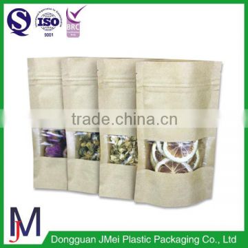 Kraft paper bag with zipper biodegradable paper bag food packaging