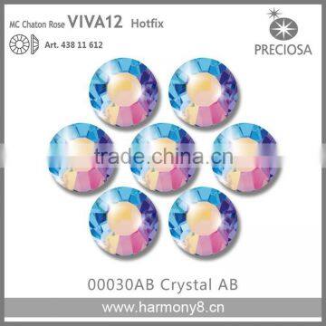 PRECIOSA Flat Back Hot Fix Rhinestones, Crystal AB MC Chaton Rose VIVA12