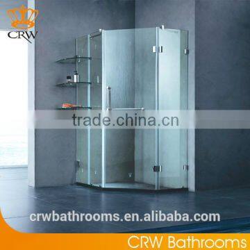 CRW FTM83 3 Sided Shower Enclosure Stainless Steel Corner