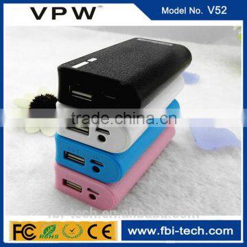 Promotion 18650 battery imitation leather shell 6600mAh Power Bank