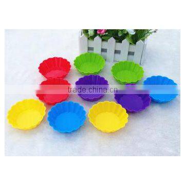 Colorful Like Rainbow Silicone Muffin Cup Multicolor Round Square Mini Dishwasher Mini Microwave Silicone Cake Mold photo-3