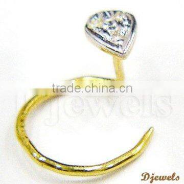 Diamond Gold Nose Pin, Diamod Jewellery, Ideal Cut Diamond Nose Pind