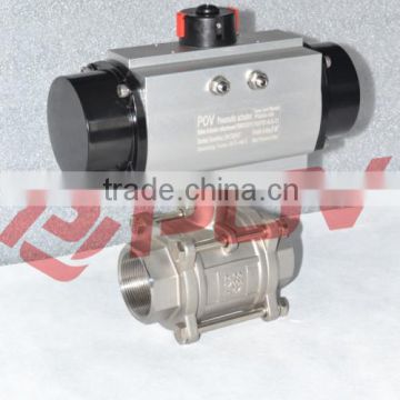 Pn16 pn25 pn63 3pcs pneumatic ball valve