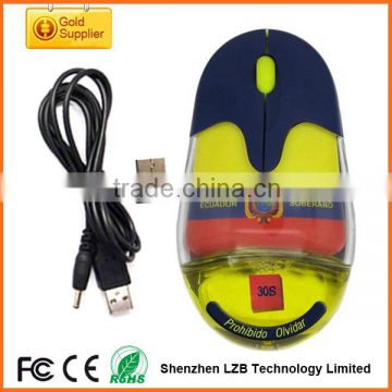 Ecuador Mouse with customized floater,rechargeable wireless aqua mouse