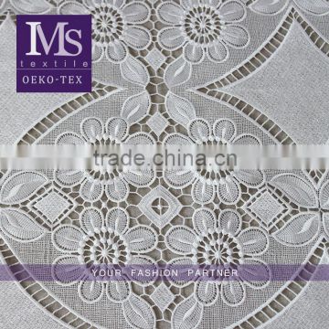 Good price polyester water-soluble embroidery lace fabric in white