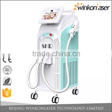 CE approved two handle powerful skin rejuvenation opt shr hair removal machine