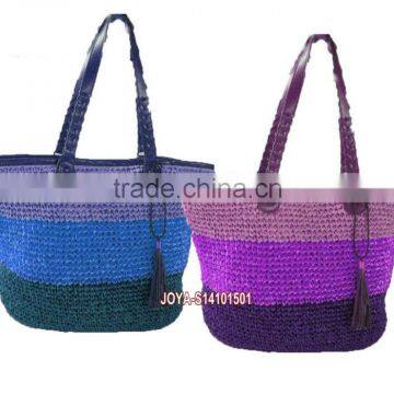 Women Straw Handbags Crocheted In Paper Straw
