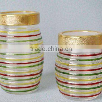 high quality round hand drawing glass candy jar