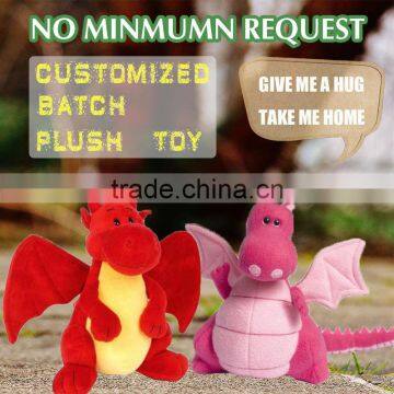 2016 hot custom cute dragon plush toy wholesale