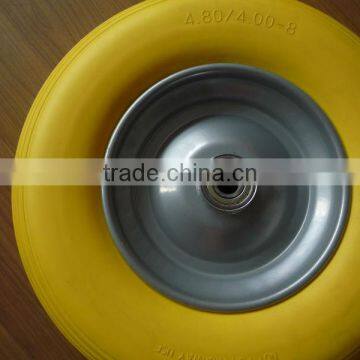 Flat free wheelbarrow PU foam tyre 4.80/4.00-8