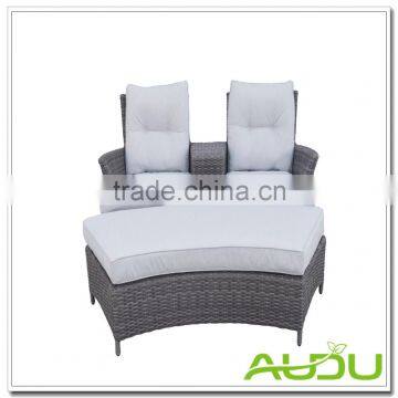 Couple Lovest Double Man Half Round Wicker Rattan Lounger photo-6