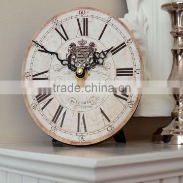 Wooden Chic Shabby Distressed Style Stand Clock