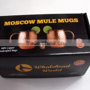 100% Pure Copper Moscow Mules Barrel Hammered Mug 16 oz With Shot Glass 2 oz photo-2