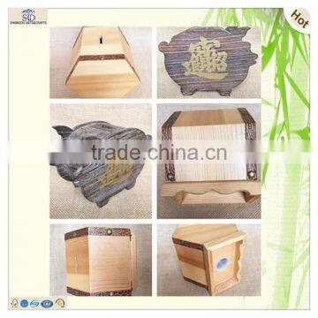 Luxury Highend Tableware Antique Wooden Money Bank Box photo-6