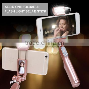 Fashion design portable selfie flash stick brightness led flash selfie stick for smart phone