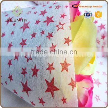 Printed star non woven florist wrapping paper material