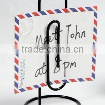 Fashion Paperclip Shape Metal Wire Note Display Rack Stand/Note Holder photo-2