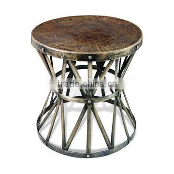 Hammered Side Table Cum Stool