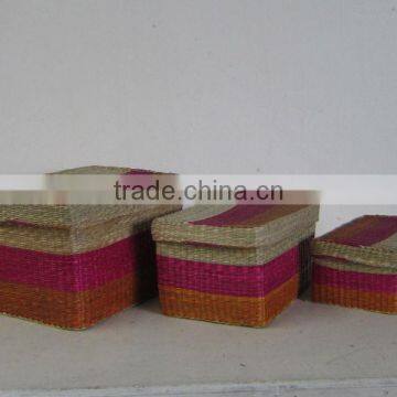 High quality best selling eco-friendly seagrass storage baskets from Vietnam