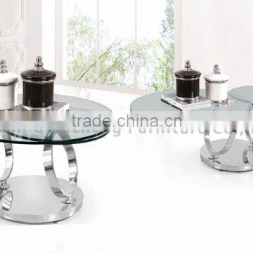 2017 Glass Top Round Fold Coffee Table Extendable Tea Table photo-6