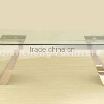 Mirrored Dinning Table Set Tempered Glass Hotel Furniture photo-2