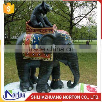 Life Size Fiberglass Elephant Statues with Bear on Back NTRS-097LI