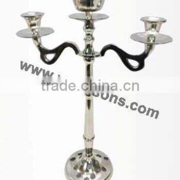 Wedding Silver Candelabra 5 Arm Candelabra / Aluminium Candelabra for Decoration 90 Cms photo-3