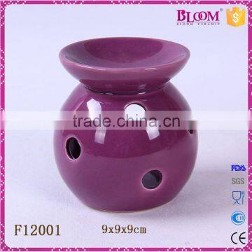 simple desgin purple ceramic round wax burner