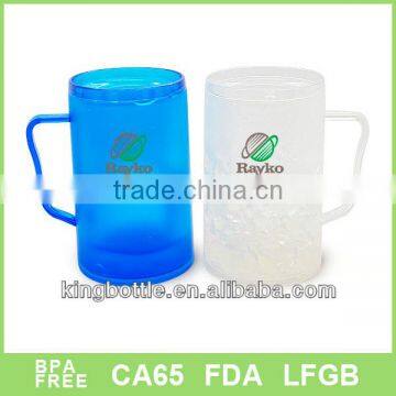 BPA Free plastic double wall freezer mug 450ml ice dinking mug