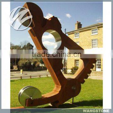 Mechanical Gear Design Corten Steel Sculpture for Outdoor Decoration