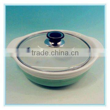 New design ceramic soup bowl with glass lid