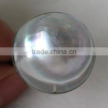 White Seawater UFO Shaped Tihatian Pearl Ring With Gold Ring photo-2