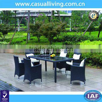 All Weather KD 7 Piece Black Rattan Patio Set