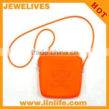 silicone shoulder bag with monkey pattern