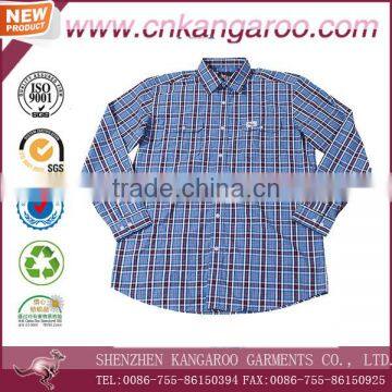 Wholesale Manufacture 100% Cottton Grid Shirt