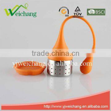 WC044 Good Quality New Design Stainless Steel With Silicone Tray Tea Tools Tea Strainer Tea Infuser - Durable and Rust Resistant photo-2