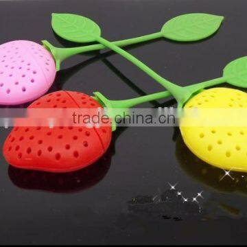 Silicone Strawberry Loose Tea Leaf Strainer Herbal Spice Infuser Filter Diffuser