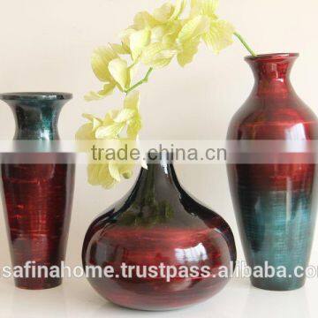 Round colored lacquer flower vase