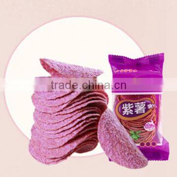 Purple potato chips fried