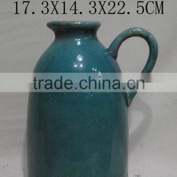 Ceramic Flower Vase With Handle for Home Deco photo-4