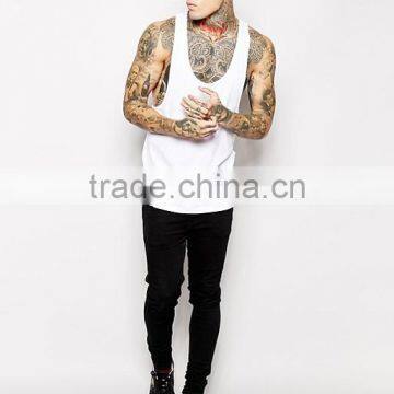 2017 Cheap High Quality New Design Summer Custom White Color Gym Wear Comfortable 100% Cotton Men's Sport Tank Tops In Bulk photo-3