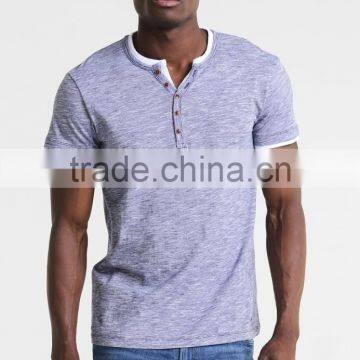 MGOO Top Selling Men's Half Sleeve T Shirt Button Down Plain Slim Fit T Shirt photo-3