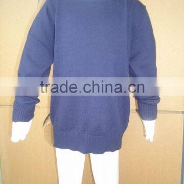 2016 Kids Navy Blue Hand Knitted Elbow Patche Sweaters for Babies