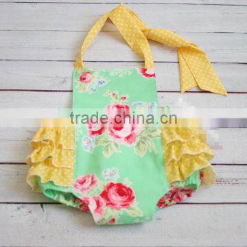 Wholesale Baby Clothes Summer Baby Romper Floral Ruffle Design Bodysuit photo-2