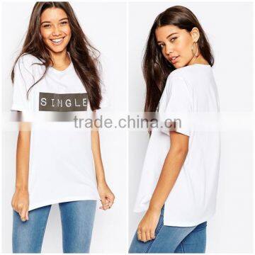 New Collection Simple Design Print Letter Fashion T-shirt for Lady