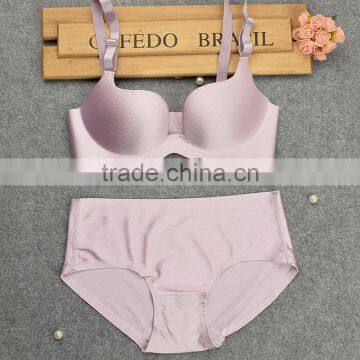 3/4 Cup Nylon Bra and Panties Set, Different Size for Choice & Breathable & Seamless, Solid, More Colors for Choice, Sold By Set photo-2